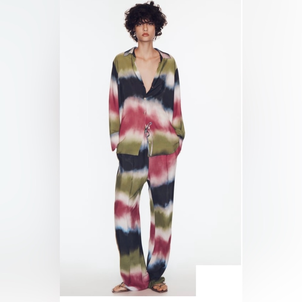 Zara tie-dye shirt in multicolor